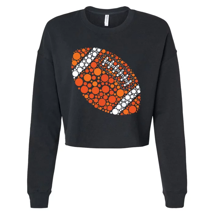 Happy Dot Day 2024 Polka Dot Football Ball Lover Cropped Pullover Crew