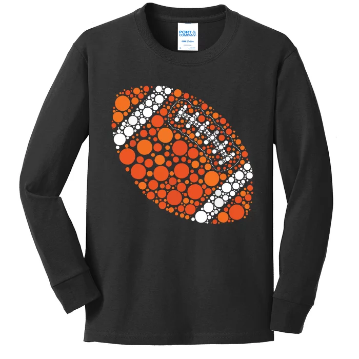 Happy Dot Day 2024 Polka Dot Football Ball Lover Kids Long Sleeve Shirt