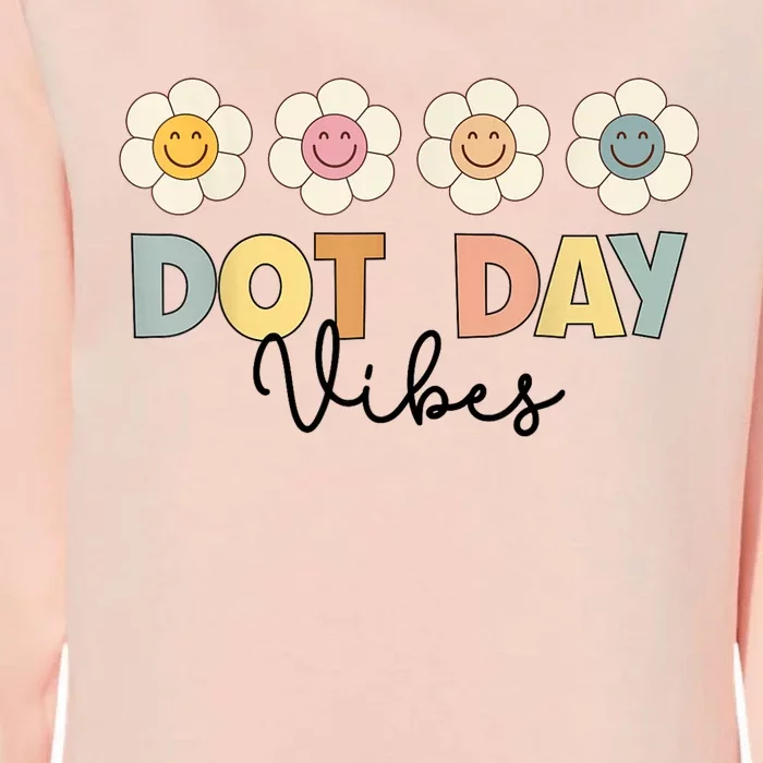 Happy Dot Day Hippie Flowers Dot Day Vibes Kids Girls Womens California Wash Sweatshirt