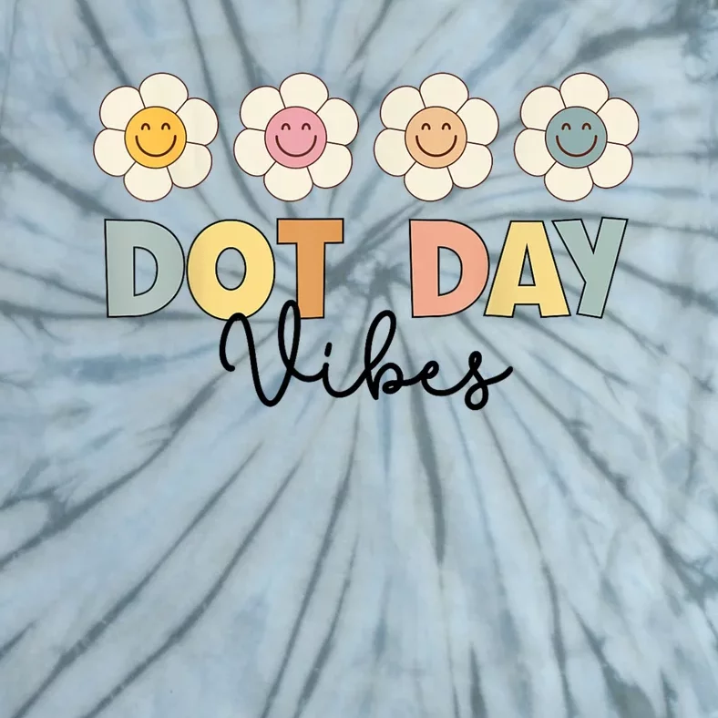 Happy Dot Day Hippie Flowers Dot Day Vibes Kids Girls Tie-Dye T-Shirt