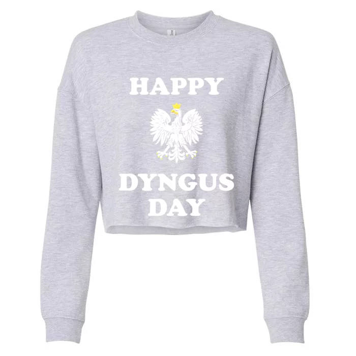 Happy Dyngus Day Polska Polish White Eagle Cropped Pullover Crew