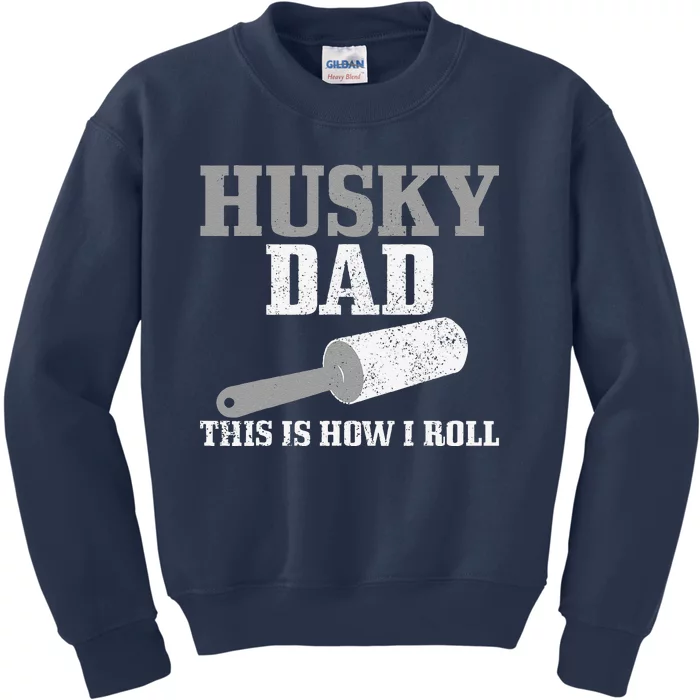 Husky Dad Dog Hair Funny Siberian Husky Kids Sweatshirt