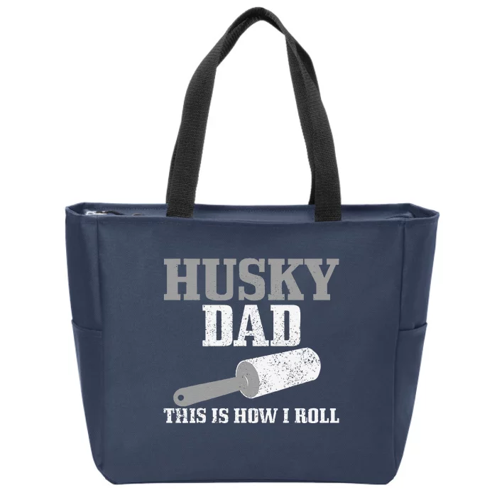 Husky Dad Dog Hair Funny Siberian Husky Zip Tote Bag