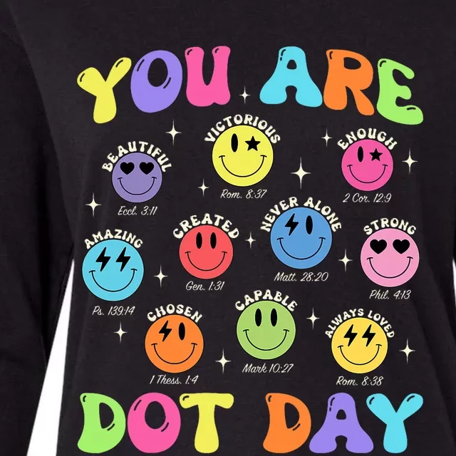 Happy Dot Day Teacher Smile Face Womens Cotton Relaxed Long Sleeve T-Shirt