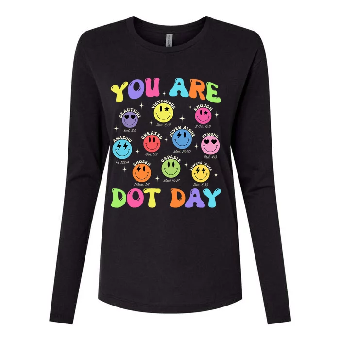 Happy Dot Day Teacher Smile Face Womens Cotton Relaxed Long Sleeve T-Shirt