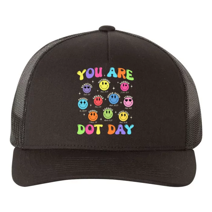 Happy Dot Day Teacher Smile Face Yupoong Adult 5-Panel Trucker Hat