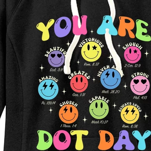 Happy Dot Day Teacher Smile Face Women's Fleece Hoodie