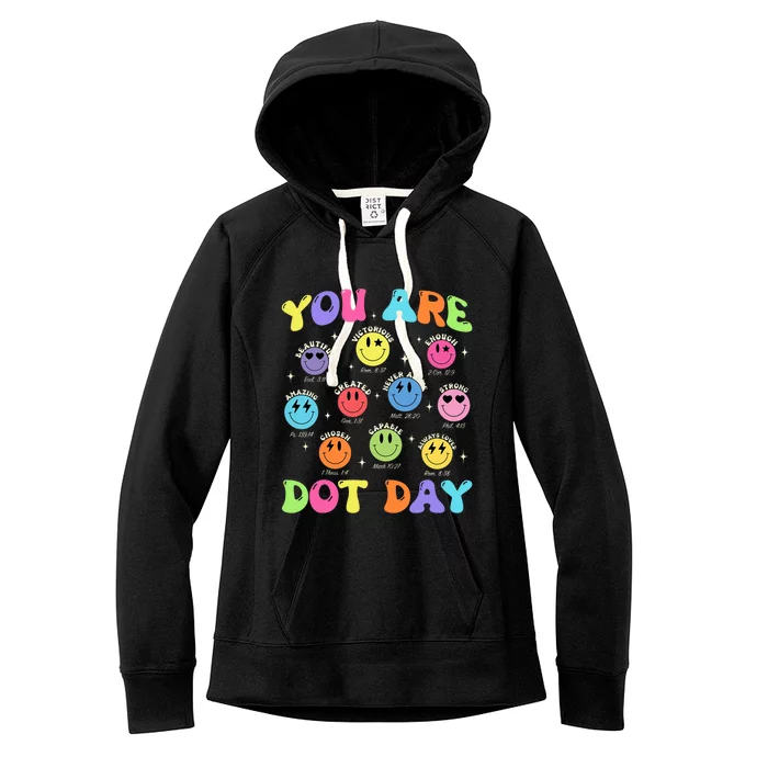 Happy Dot Day Teacher Smile Face Women's Fleece Hoodie