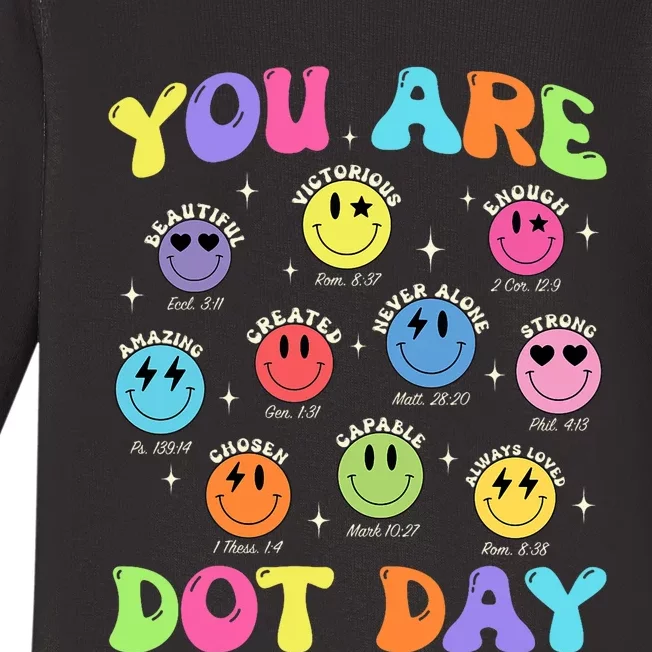 Happy Dot Day Teacher Smile Face Baby Long Sleeve Bodysuit