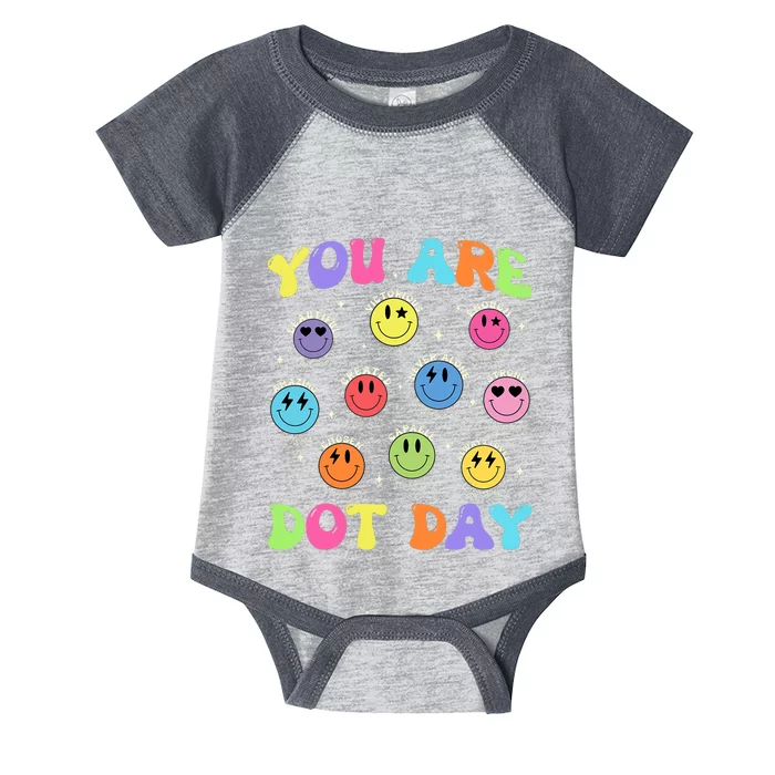 Happy Dot Day Teacher Smile Face Infant Baby Jersey Bodysuit