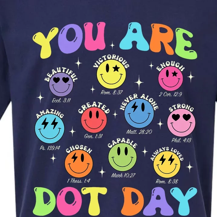 Happy Dot Day Teacher Smile Face Sueded Cloud Jersey T-Shirt