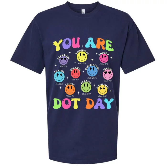 Happy Dot Day Teacher Smile Face Sueded Cloud Jersey T-Shirt