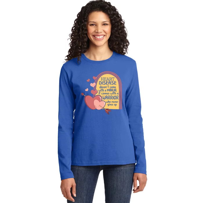 Heart Disease Doesn't Come With A Ual Chd Awareness Month Gift Ladies Long Sleeve Shirt