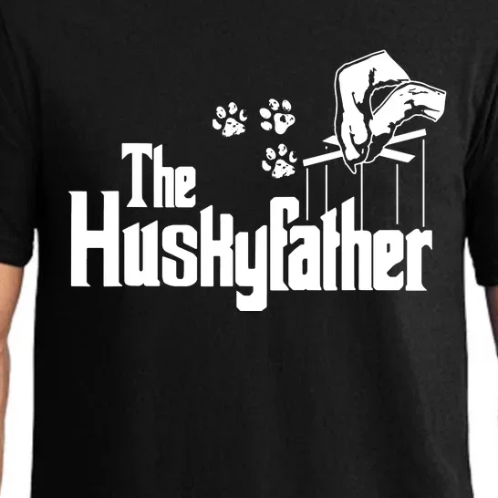 Huskyfather Dog Dad Puppy Paw Print Fun Animal FathersDay Pajama Set