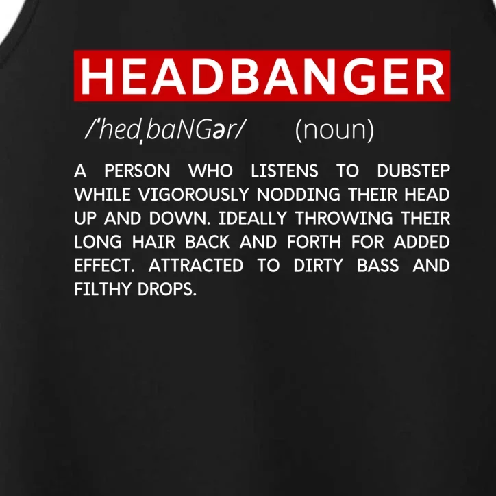 Headbanger Dictionary Definition Edm Dubstep Rave Party Gift Performance Tank