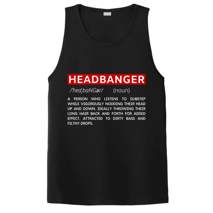 Headbanger Dictionary Definition Edm Dubstep Rave Party Gift Performance Tank