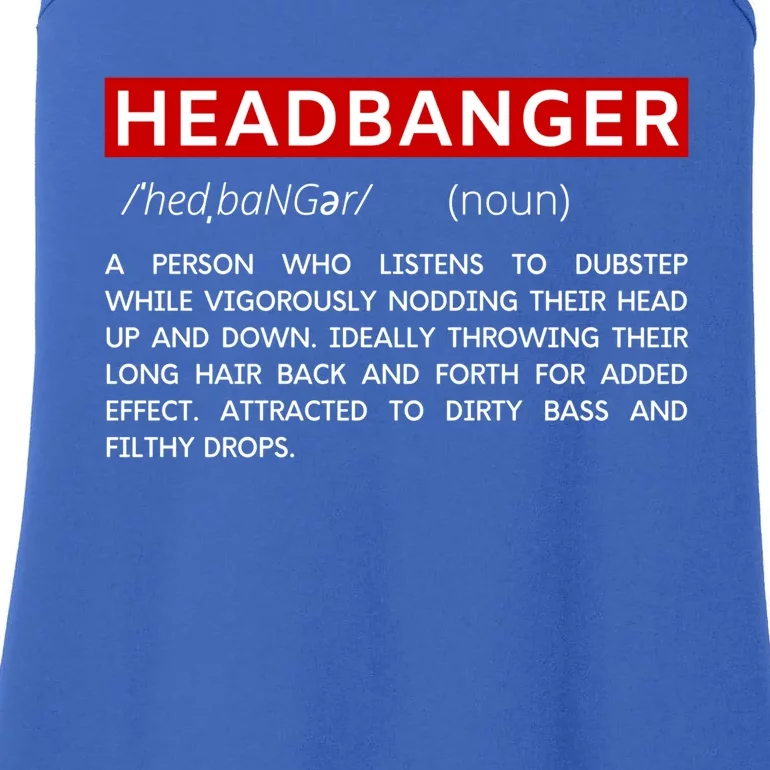 Headbanger Dictionary Definition Edm Dubstep Rave Party Gift Ladies Essential Tank