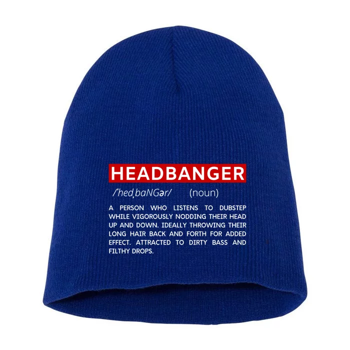 Headbanger Dictionary Definition Edm Dubstep Rave Party Gift Short Acrylic Beanie