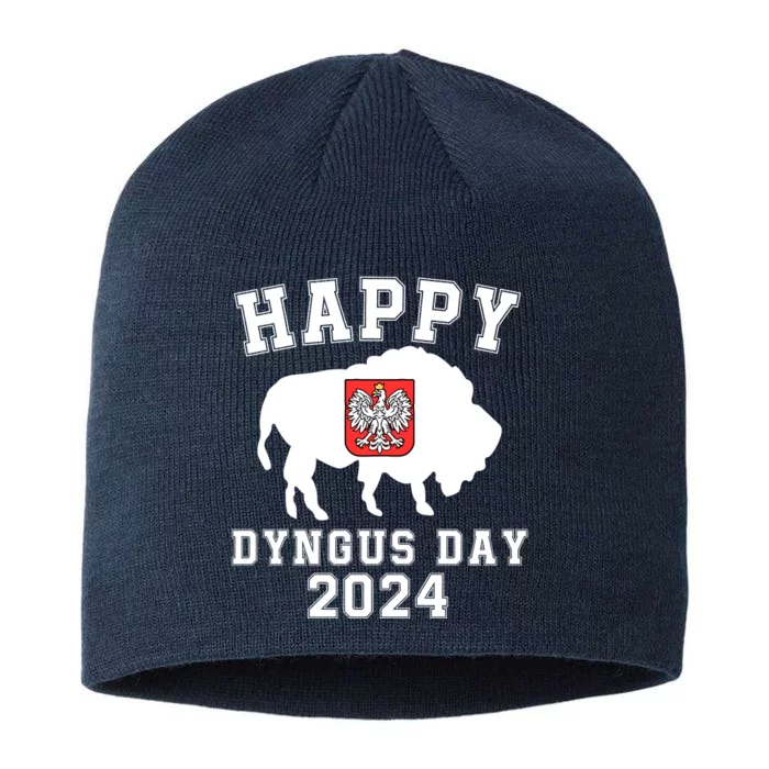 Happy Dyngus Day 2024 Dyngus Day Polish American Polska White Eagle Polish Eagle 8 1/2in Sustainable Knit Beanie