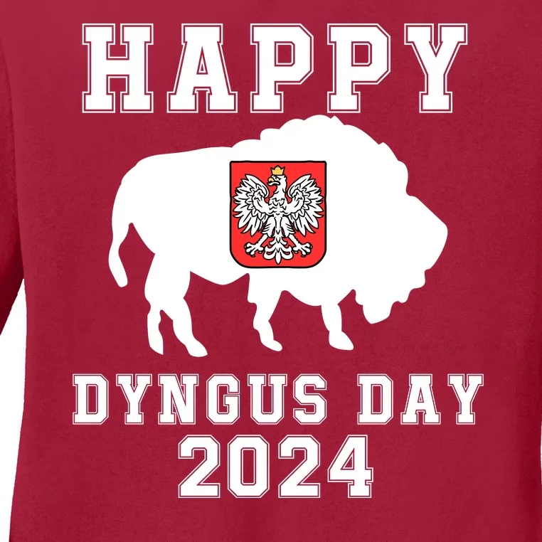 Happy Dyngus Day 2024 Dyngus Day Polish American Polska White Eagle Polish Eagle Ladies Long Sleeve Shirt