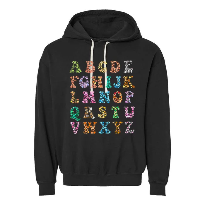 Happy Dot Day International Dot Day Polka Dot Alphabet Garment-Dyed Fleece Hoodie