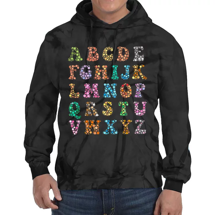 Happy Dot Day International Dot Day Polka Dot Alphabet Tie Dye Hoodie