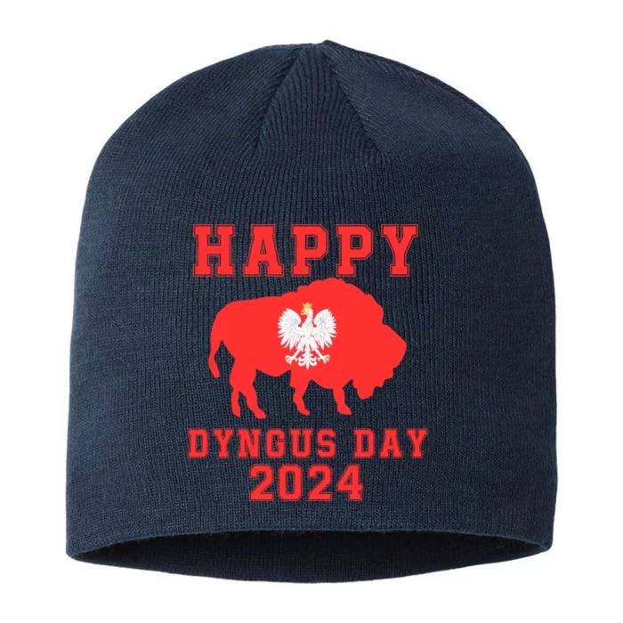 Happy Dyngus Day 2024 Dyngus Day Polish American Polska White Eagle Polish Eagle 8 1/2in Sustainable Knit Beanie