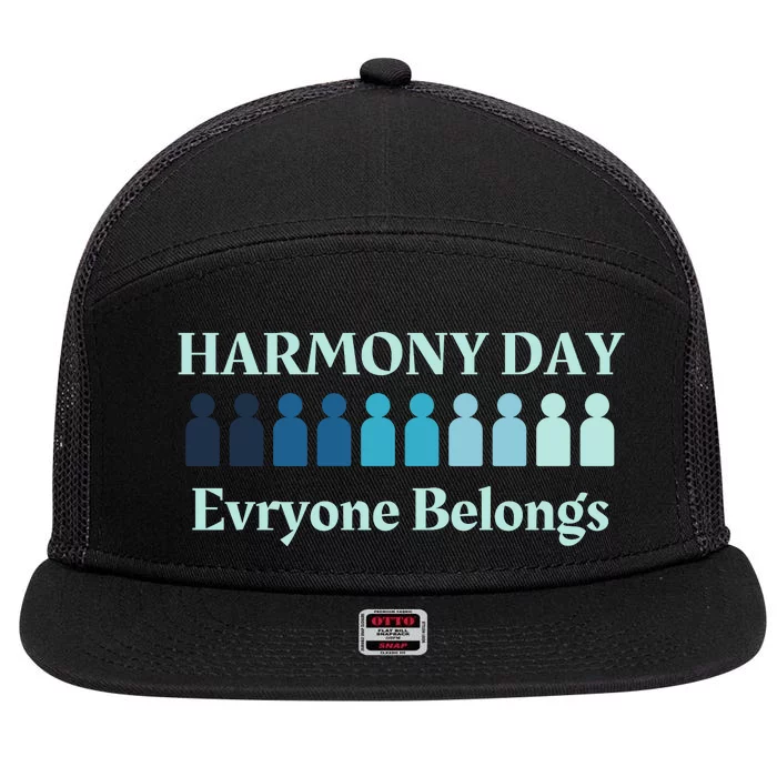 Harmony Day , Everybody Belongs 7 Panel Mesh Trucker Snapback Hat