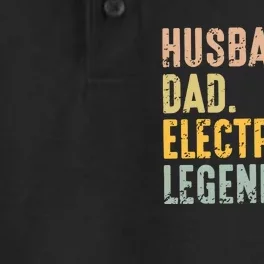 Husband Dad Electrician Legend Dry Zone Grid Performance Polo