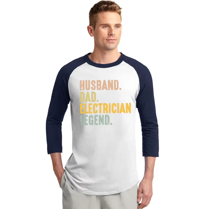 Husband Dad Electrician Legend Baseball Sleeve Shirt