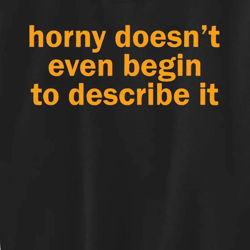 Horny Doesnt Even Begin To Describe It Kids Sweatshirt