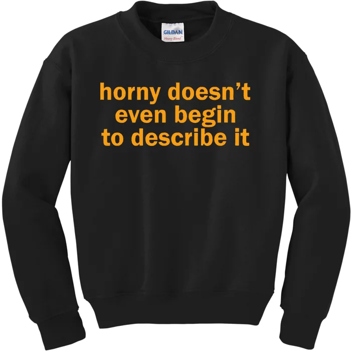 Horny Doesnt Even Begin To Describe It Kids Sweatshirt