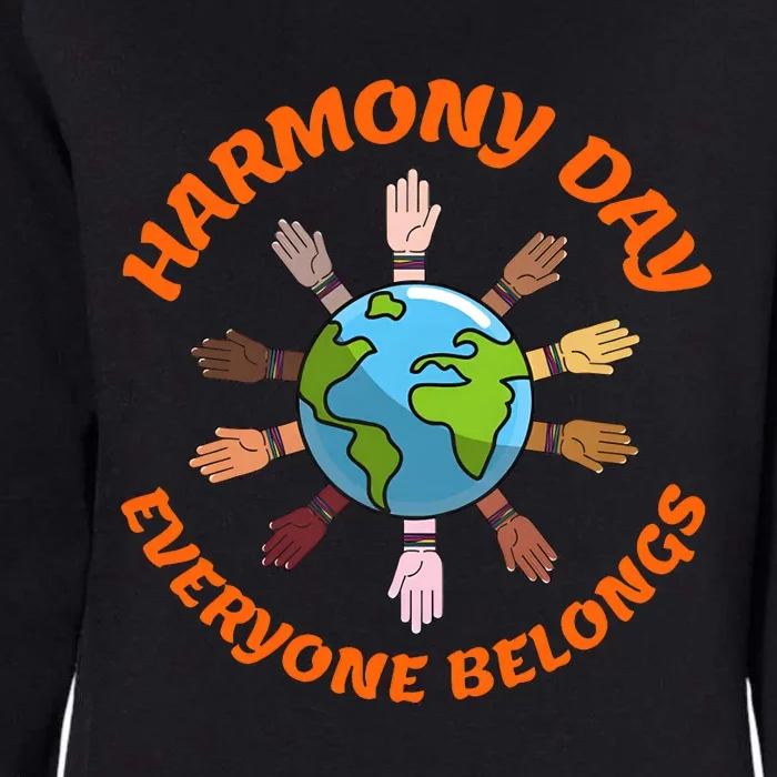 Harmony Day Everyone Belongs Womens California Wash Sweatshirt