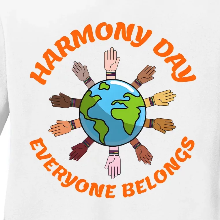 Harmony Day Everyone Belongs Ladies Long Sleeve Shirt