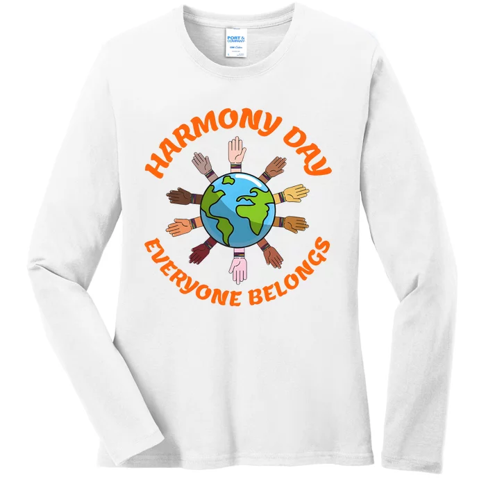 Harmony Day Everyone Belongs Ladies Long Sleeve Shirt