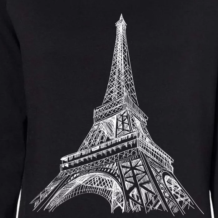 Hand Drawn Eiffel Tower Womens California Wash Sweatshirt