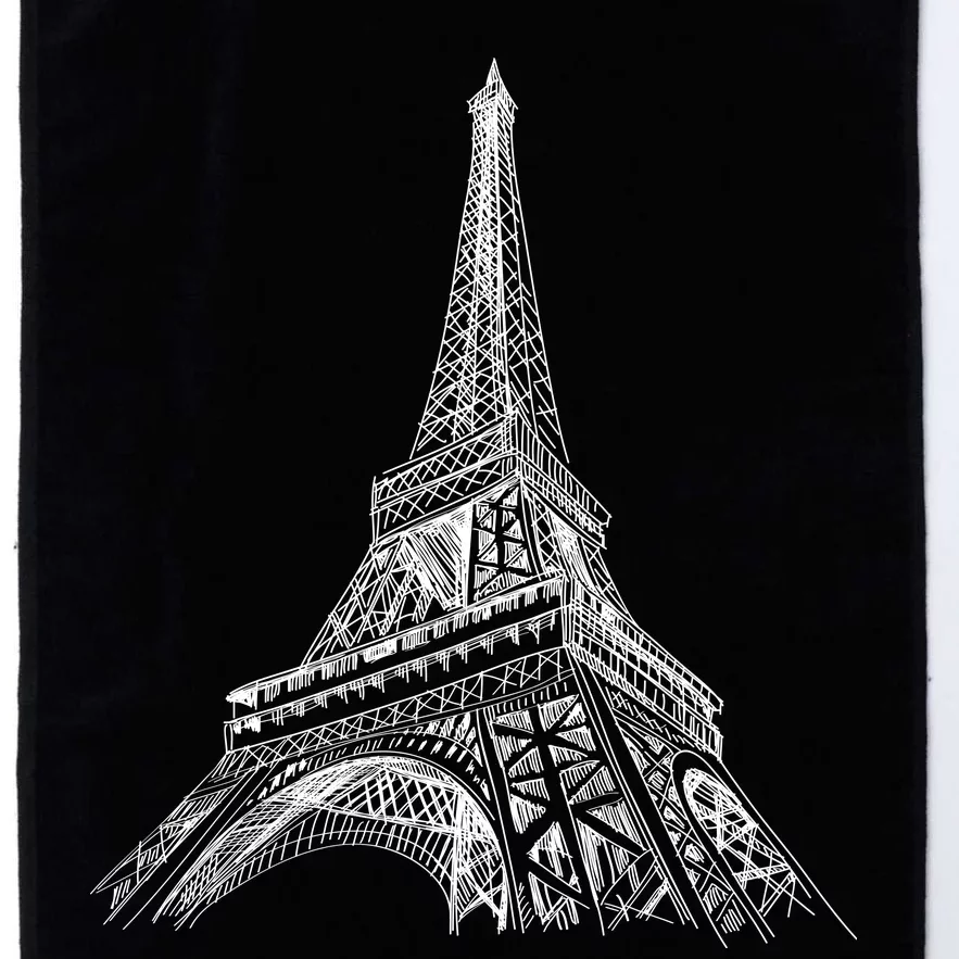 Hand Drawn Eiffel Tower Platinum Collection Golf Towel