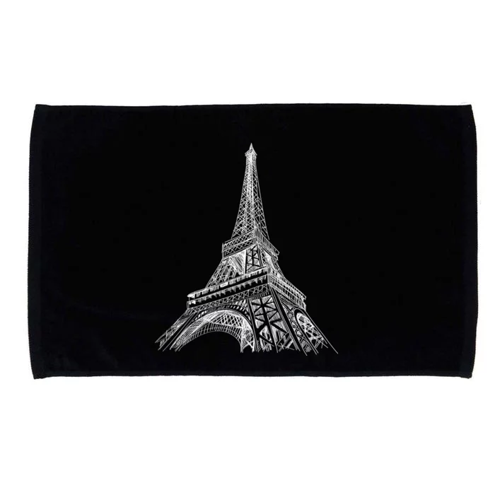 Hand Drawn Eiffel Tower Microfiber Hand Towel