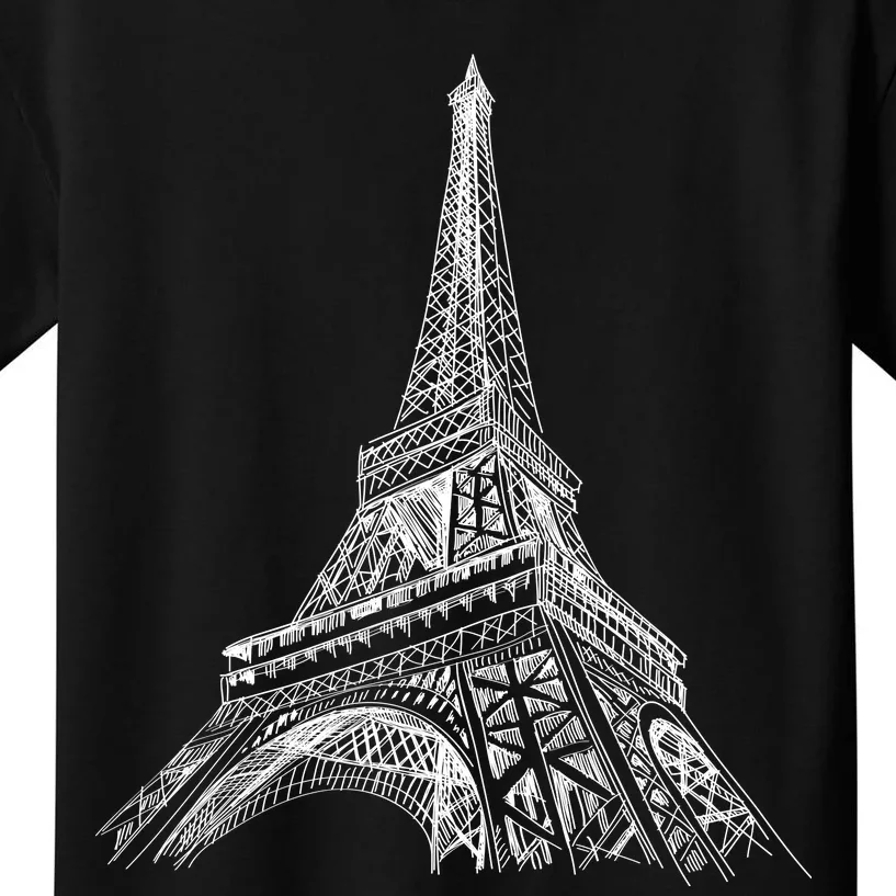 Hand Drawn Eiffel Tower Kids T-Shirt