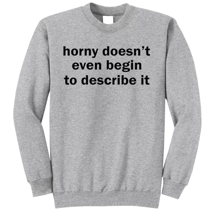 Horny Doesnt Even Begin To Describe It Tall Sweatshirt