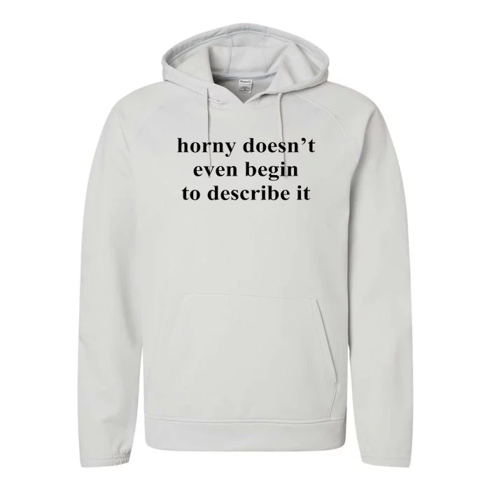 Horny Doesn’T Even Begin To Describe It Performance Fleece Hoodie