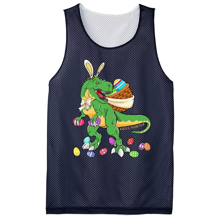 Happy Dinosaur Easter Trex Dino Lover Basket Mesh Reversible Basketball Jersey Tank