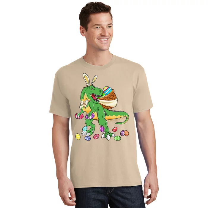 Happy Dinosaur Easter Trex Dino Lover Basket T-Shirt