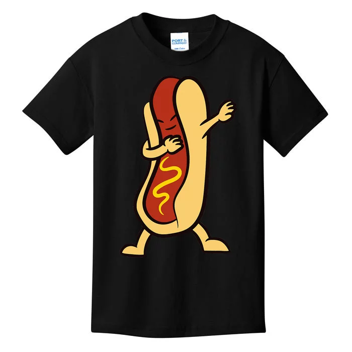 Hotdog Dabbing Funny Hot Dog Kids T-Shirt