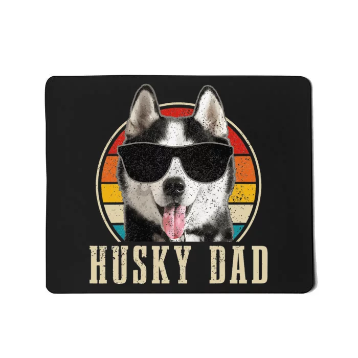 Husky Dad Funny Dog Sunglasses Vintage Siberian Husky Mousepad