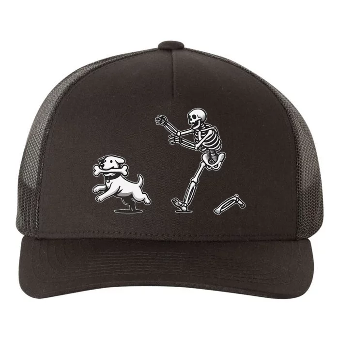 Halloween Dog Funny Skeleton Skeleton Chasing Dog Gift Yupoong Adult 5-Panel Trucker Hat