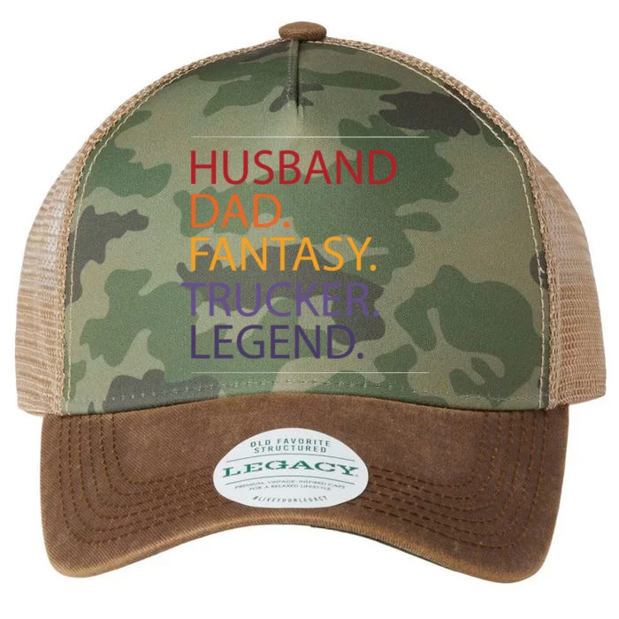 Husband Dad Fantasy Trucker Legend Legacy Tie Dye Trucker Hat