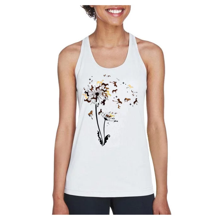 Horses Dandelion Funny Horse Animal Lovers Tee For Women's Racerback Tank