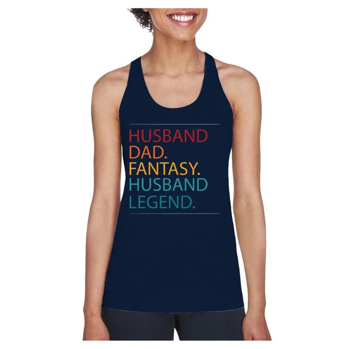 Husband Dad Fantasy Football Legend Women's Racerback Tank