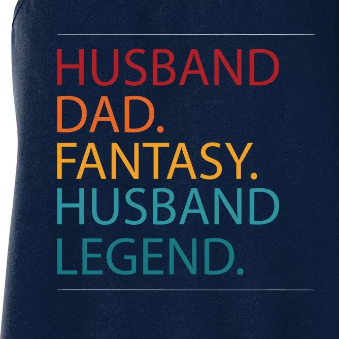 Husband Dad Fantasy Football Legend Women's Racerback Tank